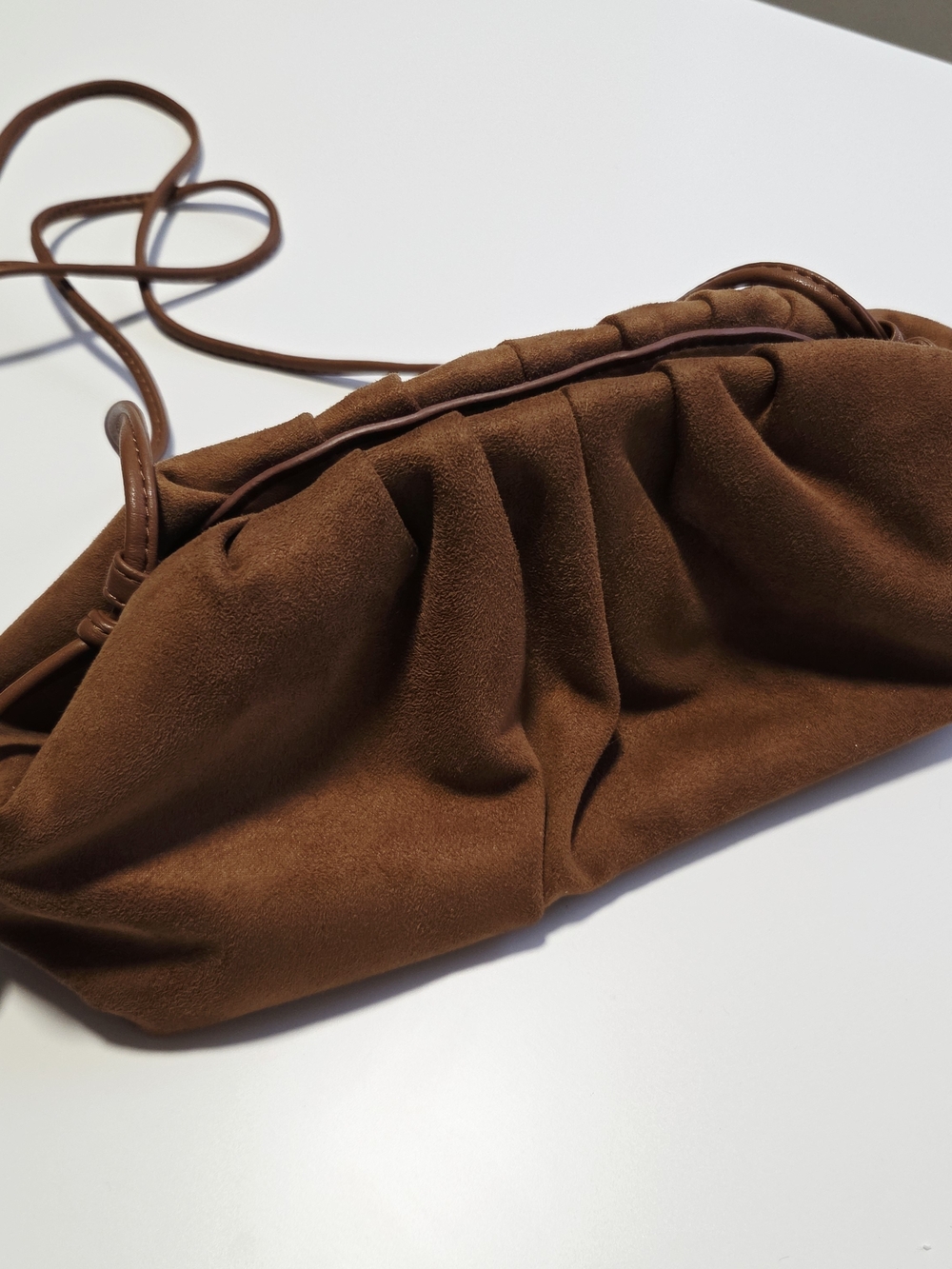 Banana Republic Suede Gathered Clutch Bag in Brown - Picture 2 of 10